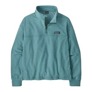Patagonia Women's Ahnya 1/4 Zip Pullover Sweatshirt S Blue Organic Cotton
